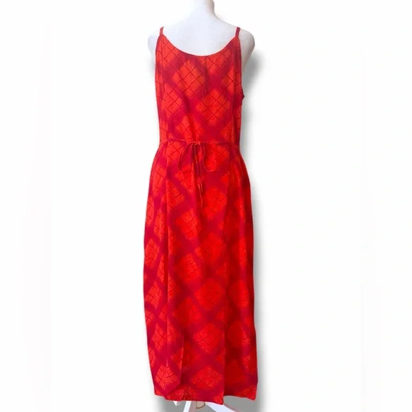 VTG Matty Nique Red Tartan Plaid Maxi Slip Dress NWT 90s Y2K DeadStock XL 8/10 - Picture 6 of 16